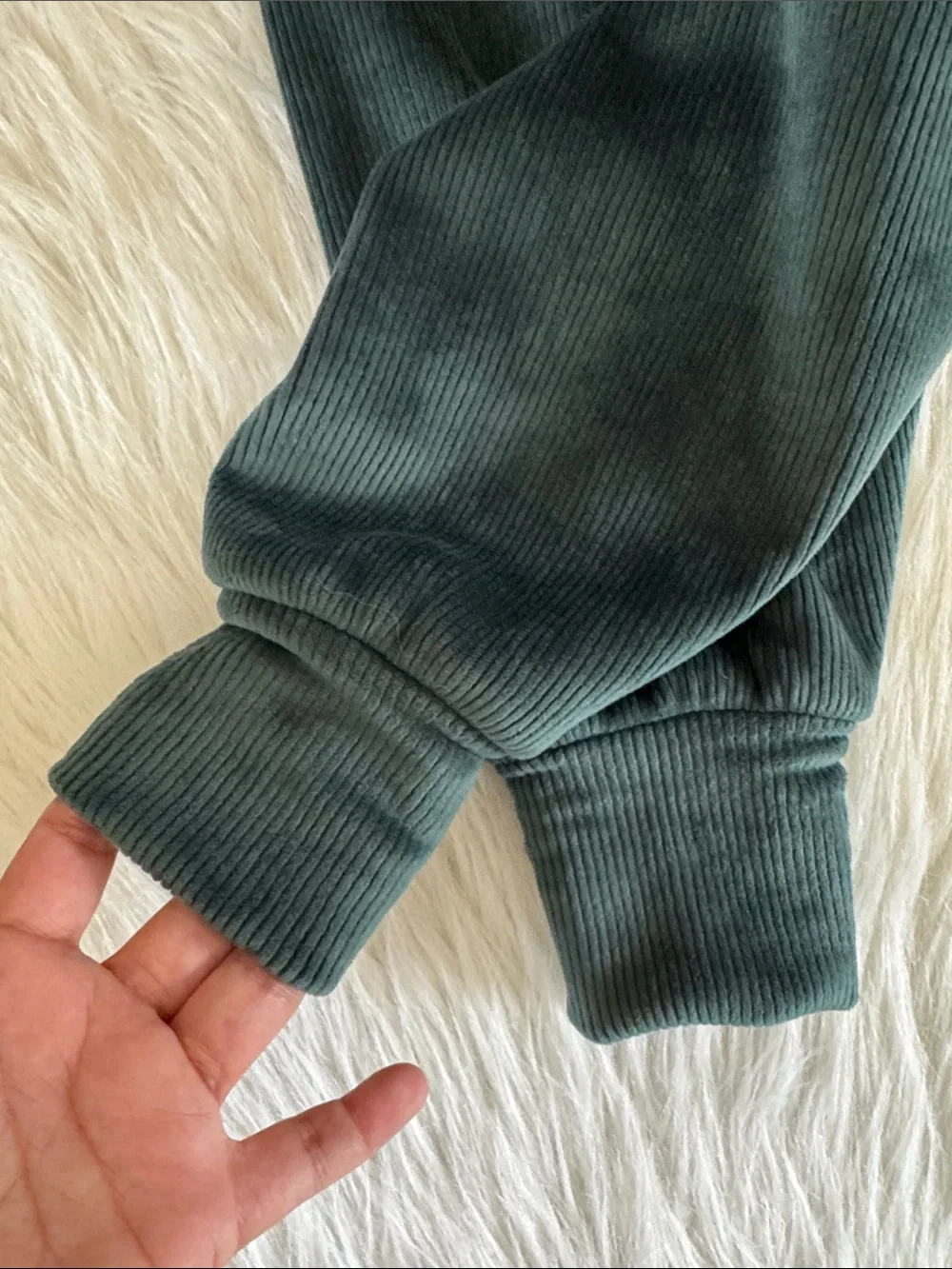 Athleta Girl Cozy Rib Pine Green Crewneck Sweatshirt Size XS/6